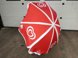 Ola strand parasol rood-wit (1)